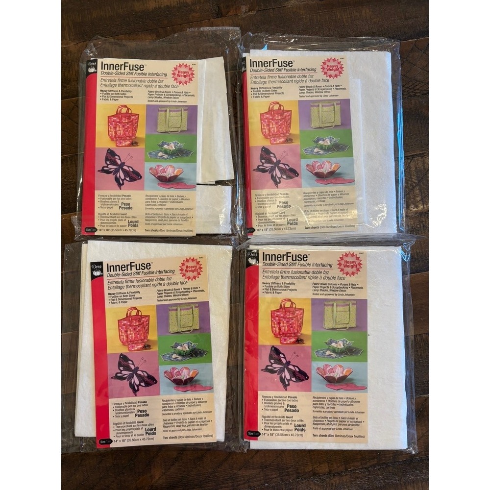 Dritz InnerFuse Double-Sided Stiff Interfacing 4 Sheets White 14x18in